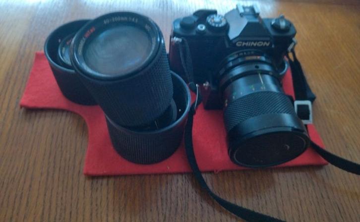 Chinon CM-4S avec objectifs et accessoires, TV, Hi-fi & Vidéo, Appareils photo analogiques, Utilisé, Reflex miroir, Autres Marques