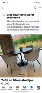Set ronde tafel 1,20 m diameter en 4 kuipzeteltjes, Huis en Inrichting, Ophalen, Zo goed als nieuw