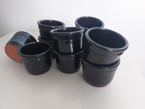 10 zwarte keramische ramekins, Huis en Inrichting, Keuken | Servies, Zo goed als nieuw, Kom(men), Keramiek, Ophalen