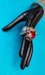 Sublieme 925 zilveren Art Nouveau ring hematoïde, Handtassen en Accessoires, Ringen, Ophalen of Verzenden, Zo goed als nieuw, Rood