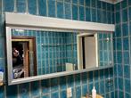 Vintage spiegelkast 160 spiegelschuifdeuren glazen leggers, Huis en Inrichting, Badkamer | Badkamermeubels, 150 tot 200 cm, Minder dan 25 cm