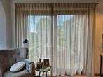 Beige gordijnen met railroede, Maison & Meubles, Ameublement | Rideaux & Stores à lamelles, Enlèvement, Comme neuf, Noir