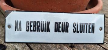 Emaille bordje  beschikbaar voor biedingen