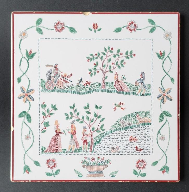 Tegel/Onderzetter Villeroy & Boch - American Sampler, Antiek en Kunst, Antiek | Porselein, Ophalen of Verzenden