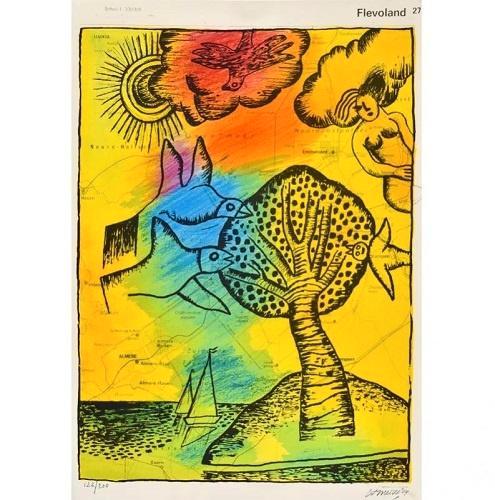 Corneille - "Flevoland", Antiek en Kunst, Kunst | Litho's en Zeefdrukken, Verzenden