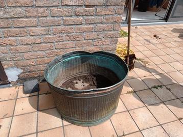 Brocante waskuip - plantenbak
