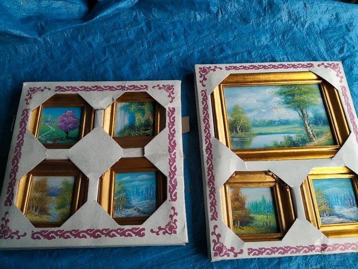 nieuw set kadertjes op doek geschilderd mooi giftset, Huis en Inrichting, Woonaccessoires | Lijsten, Nieuw, Ophalen of Verzenden