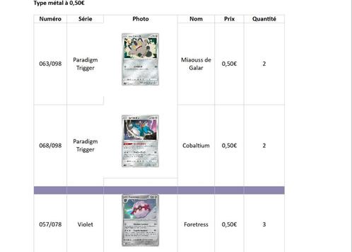 Cartes Pokémon japonaises – Type métal à 50 cents pièce, Hobby en Vrije tijd, Verzamelkaartspellen | Pokémon, Zo goed als nieuw