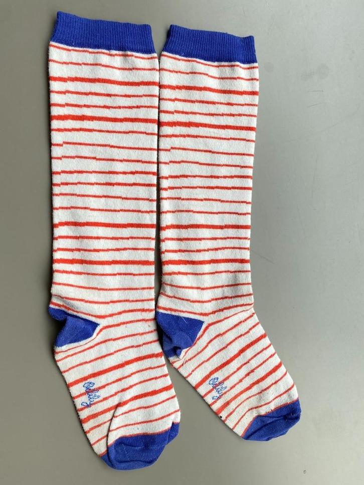 Kniekousen ecru / blauw Oilily mt 31-34, Kinderen en Baby's, Kinderkleding | Schoenen en Sokken, Gebruikt, Sokken, Meisje, Ophalen of Verzenden
