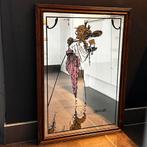 Art nouveau spiegel - zware vintage muur decoratie - 90 cm h, Antiek en Kunst, Antiek | Spiegels, Ophalen of Verzenden
