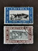 Eritrea 1930 - haven Massawa, spoorwegbrug, trein, Postzegels en Munten, Ophalen of Verzenden, Overige landen, Gestempeld