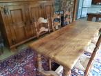 eiken tafel Louis XIII met 6 of 8 stoelen, Ophalen, Gebruikt, 100 tot 150 cm, Eikenhout