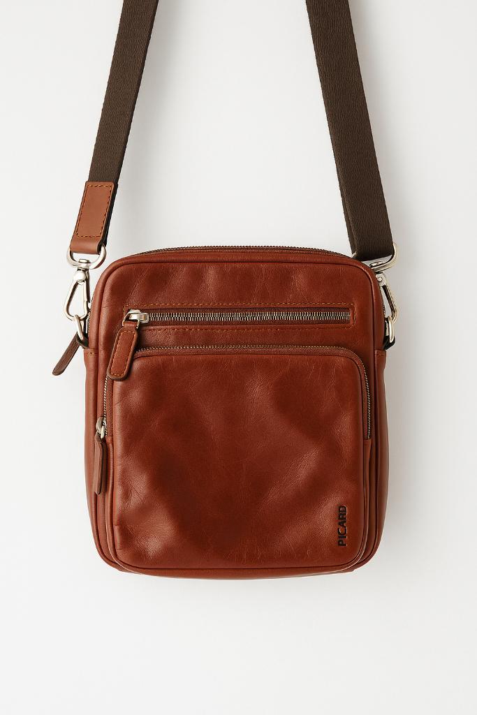 Picard leren tas, Handtassen en Accessoires, Tassen | Schoudertassen, Gebruikt, Overige merken, Bruin, Leer, Ophalen of Verzenden