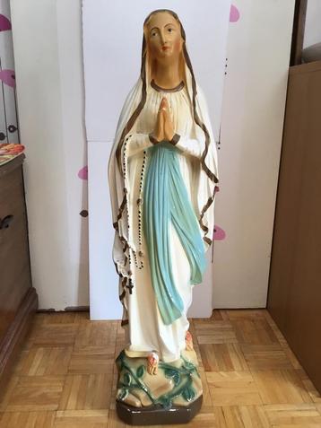 Statue Notre Dame de Lourdes -  85 cm en plâtre polychrome beschikbaar voor biedingen