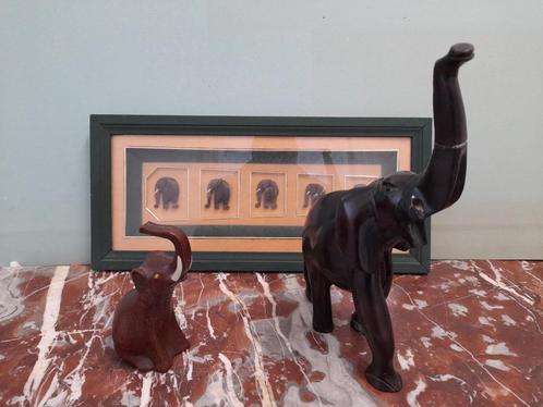 Decoratieset met Afrikaanse olifanten als thema, Antiek en Kunst, Kunst | Beelden en Houtsnijwerken, Ophalen of Verzenden
