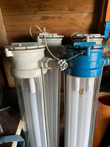 Vintage Legrand fabriekslampen beschikbaar voor biedingen