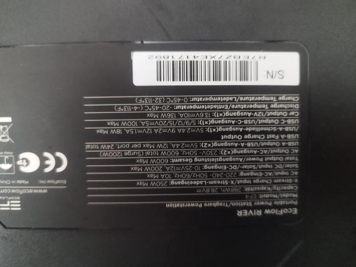 EcoFlow RIVER 288Wh - Autonomie 600W, Caravans en Kamperen, Kampeergereedschap, Gebruikt, Ophalen