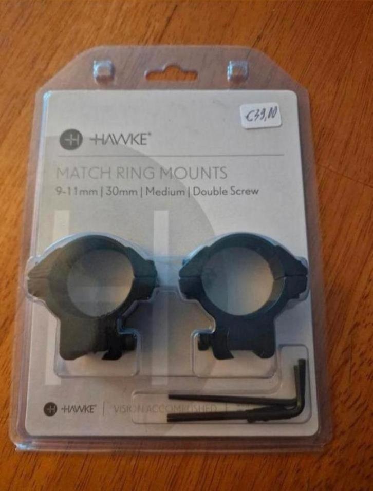 Hawke Match ring mounts montageringen, Sport en Fitness, Schietsport-accessoires, Zo goed als nieuw, Ophalen of Verzenden