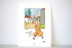 Lithografie Kuifje - Scepter van Ottokar, Hergé - 17 x 24cm, Antiek en Kunst, Ophalen of Verzenden