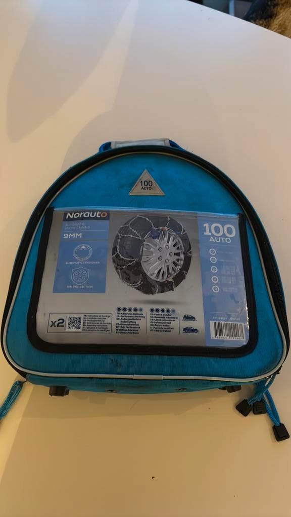 Nordauto sneeuwkettingen 9mm – 100 – Automatisch spannen, Autos : Divers, Chaînes, Comme neuf, Enlèvement
