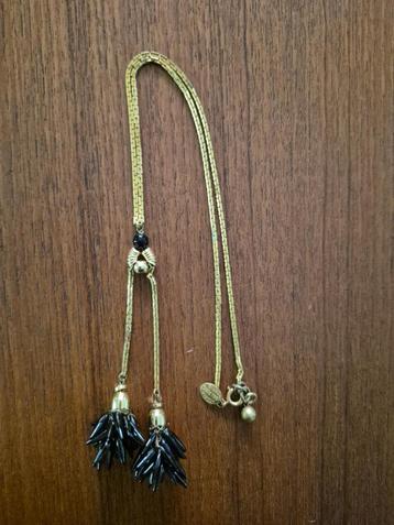 Collier Nina Ricci en plaqué or de 30 cm de long, fermé, Enlèvement, Autres matériaux, Collier