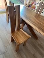 6 houten stoelen, Huis en Inrichting, Vijf, Zes of meer stoelen, Bruin, Zo goed als nieuw, Hout