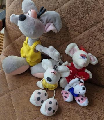 Diddl knuffels - 4 stuks - rood/geel/blauw beschikbaar voor biedingen