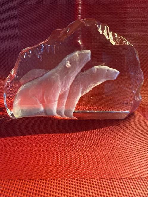 IJsbeer sculptuur van Mats Jonasson, Antiek en Kunst, Antiek | Glaswerk en Kristal, Ophalen of Verzenden