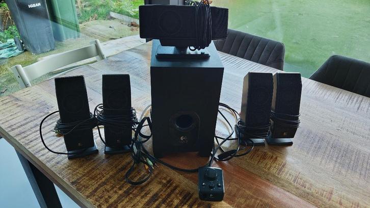 Logitech X-540 - 5.1 Surround, Computers en Software, Pc speakers, Gebruikt, Audiokanaal 5.1, Ophalen of Verzenden