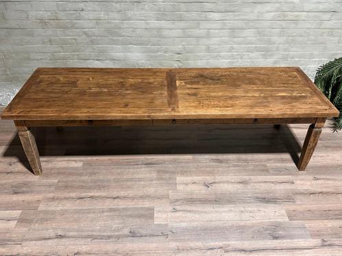 Authentieke eettafel - 300 x 100 cm + 78,5 cm hoog / 3 lades, Huis en Inrichting, Tafels | Eettafels, Zo goed als nieuw, 50 tot 100 cm