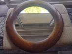 Mooie ronde spiegel in eiken kader. Doorsnede 48 cm, Ophalen, Zo goed als nieuw, Rond