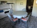 Rotan keukentafel met 4 stoelen, Comme neuf, Enlèvement