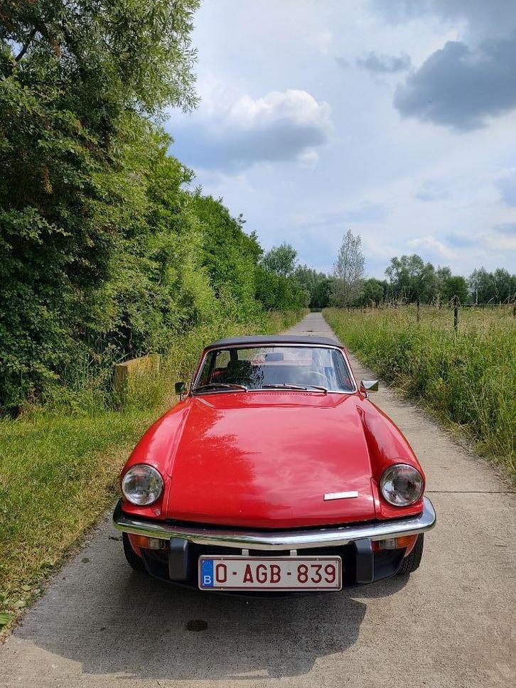 Triumph Spitfire MK4, Auto's, Oldtimers, Particulier, Triumph, Benzine, Coupé, 2 deurs, Handgeschakeld, Rood, Zwart, Kunstmatig leder