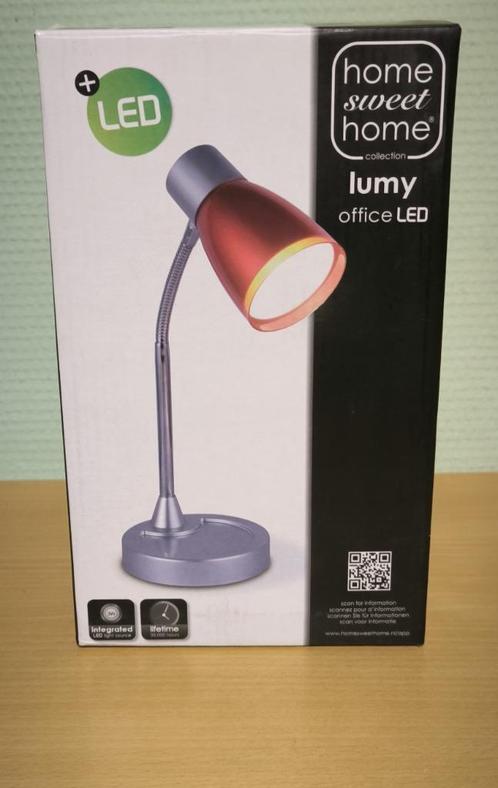 LED Bureaulamp, Rood-Grijs, Nieuw!, Huis en Inrichting, Lampen | Tafellampen, Nieuw, Minder dan 50 cm, Kunststof, Metaal, Ophalen of Verzenden