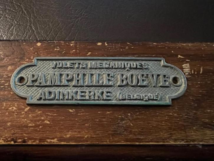 Reclamebordje, Pamphille Boeve, Volets Mecaniques Adinkerke, Collections, Marques & Objets publicitaires, Enlèvement