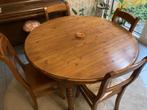 Eettafel (rond) + 4 stoelen, Huis en Inrichting, Ophalen, Gebruikt, Klassiek, Rond