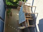 Tuintafel en 6 stapelbare stoelen plus eventueel parasol, Ophalen, Gebruikt, Tuinset