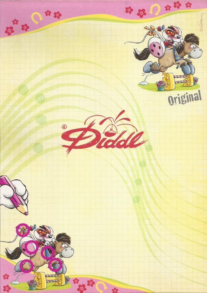 Diddl A4 nr 154 t.e.m. 157 - Voorkant kaft + origineel blad., Verzamelen, Diddl, Nieuw, Papier, Kaart of Schrift, Diddl, Ophalen of Verzenden