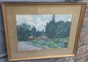 aquarelle paysage signe fernand verhaegen beschikbaar voor biedingen