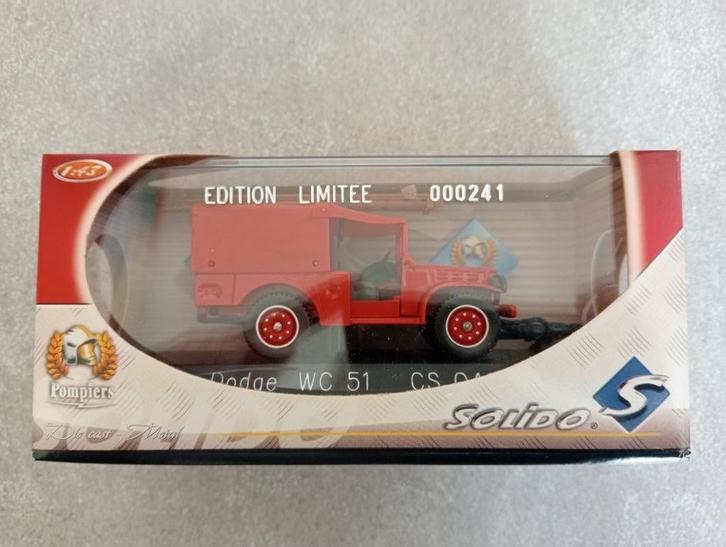Brandweer - Dodge WC 51 (Solido), Hobby en Vrije tijd, Modelauto's | 1:43, Nieuw, Auto, Solido, Verzenden