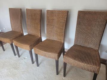 4 magnifiques chaises en rotin