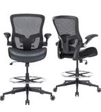 HOMIFYCO Chaise de bureau haute avec accoudoirs rabattables, Ophalen, Gaming bureaustoel, Zwart, Zo goed als nieuw