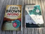 2 leesboeken dan brown:inferno - john grisham:de claim, Comme neuf, Enlèvement ou Envoi