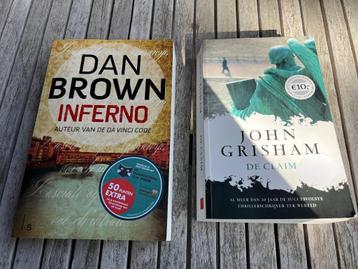 2 leesboeken dan brown:inferno - john grisham:de claim