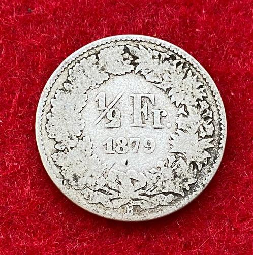 Muntencollectie - 1/2 Zwitserse frank 1879 in zilver, Antiek en Kunst, Antiek | Zilver en Goud, Zilver, Ophalen of Verzenden