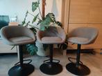 3 grijze barkrukken, Huis en Inrichting, Barkrukken, Ophalen, Zo goed als nieuw