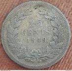 PAYS-BAS: 25 CENTS 1849 KM 76 Argent, Timbres & Monnaies, Monnaies | Pays-Bas, 25 centimes, Roi Guillaume II, Enlèvement ou Envoi