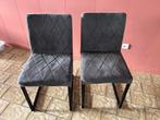 2 stoelen - stof antraciet, Huis en Inrichting, Stoelen, Ophalen, Gebruikt, Stof