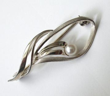 Vintage TEKA van Theodor Klotz zilveren 925 broche met Parel beschikbaar voor biedingen