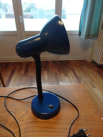 Lampe de bureau ou de chevet vintage bleu années 80', Antiquités & Art, Enlèvement ou Envoi